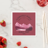 Vintager Red Mountain Lake Sunset Serviette (Beispiel)
