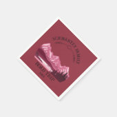 Vintager Red Mountain Lake Sunset Serviette (Ecke)
