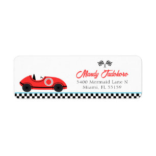 Vintager Red Race Car Geburtstag