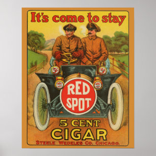 Vintager Red Spot 5 Cent Cigar Cigar Ad Poster