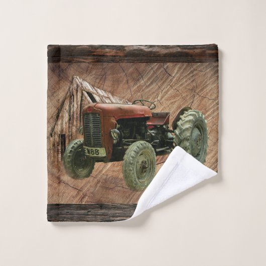 Vintager Red Traktor Rustikaler Stall Wash Tuch (Waschlappen)