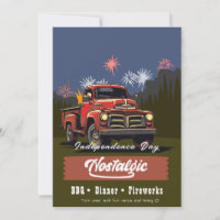 Vintager Red Truck 4. Juli GRILLEN und Abendessen