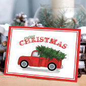 Vintager Red Truck Antiquitätenfest Weihnachten Pa
