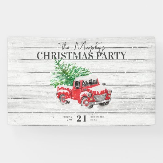 Vintager Red Truck Banner (Horizontal)