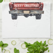 Vintager Red Truck Frohe Weihnachten Geschirrtuch (Gefaltet)