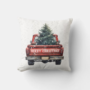 Vintager Red Truck Frohe Weihnachten Kissen