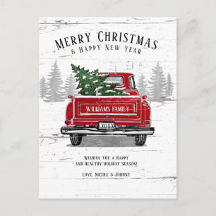 Vintager Red Truck Frohe Weihnachten Neues Jahr Ru