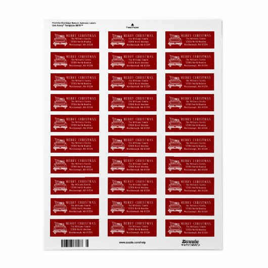 Vintager Red Truck Frohe Weihnachtsfeier Rücksende (Vorne)