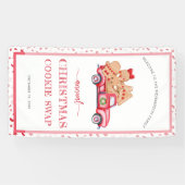 Vintager Red Truck Gingerbrot Cookie Swap Banner (Horizontal)
