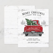 Vintager Red Truck Merche Weihnachtskarte (Vorne/Hinten)