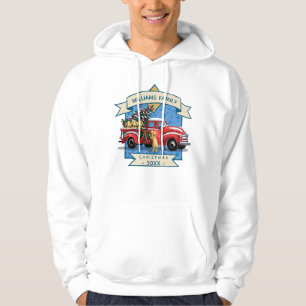 Vintager Red Truck mit Hunden Familienname Hoodie