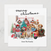 Vintager Red Truck mit Hunden Weihnachten (Vorne/Hinten)