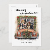 Vintager Red Truck mit Hunden Weihnachten (Vorne/Hinten)