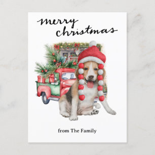 Vintager Red Truck mit Hunden Weihnachten