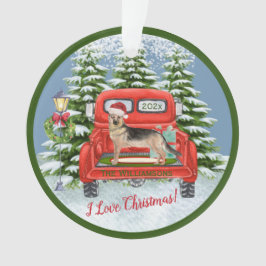 Vintager Red Truck   Ornament