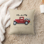 Vintager Red Truck Personalisiert Hochzeitskissen Kissen (Decke)