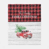 Vintager Red Truck & Red Buffalo Karierte Weihnach Fleecedecke (Vorderseite)