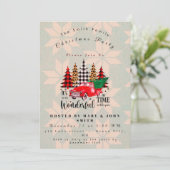 Vintager Red Truck Rustic Party Einladung (Stehend Vorderseite)