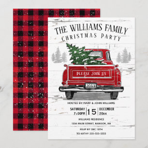 Vintager Red Truck Rustic Party Einladung