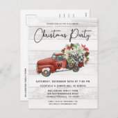 Vintager Red Truck Rustic Party Feiertagspostkarte (Vorne/Hinten)