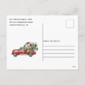 Vintager Red Truck Rustic Party Feiertagspostkarte (Rückseite)