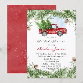 Vintager Red Truck Snow Bridal Dusche Einladung