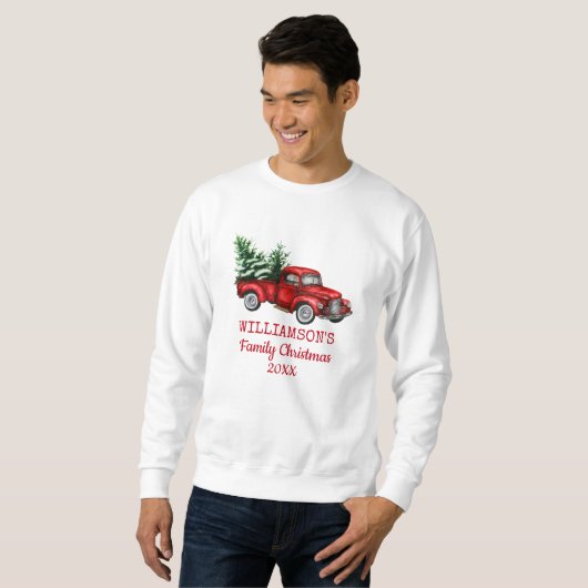 Vintager Red Truck Sweatshirt (Vorne ganz)