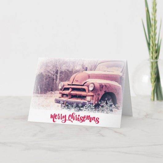 Vintager Red Truck Weihnachten (Vorderseite)