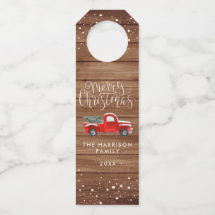 Vintager Red Truck Weihnachten Flaschenhaus Flaschenanhänger