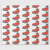 Vintager Red Truck Weihnachten Geschenkpapier (Flach)