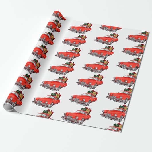 Vintager Red Truck Weihnachten Geschenkpapier (Ungerollt)