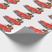 Vintager Red Truck Weihnachten Geschenkpapier (Ecke)