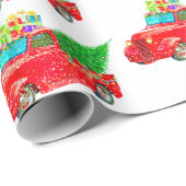 Vintager Red Truck Weihnachten Geschenkpapier (Rolleneckpunkt)