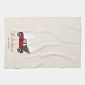 Vintager Red Truck Weihnachten Geschirrtuch (Horizontal)