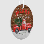 Vintager Red Truck Weihnachten Ornament (Vorderseite)