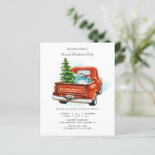 Vintager Red Truck Weihnachts-Einladung (Stehend Vorderseite)