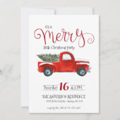 Vintager Red Truck Weihnachts-Einladung Einladung (Vorderseite)
