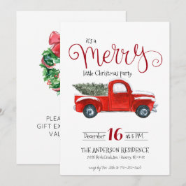 Vintager Red Truck Weihnachts-Einladung Einladung
