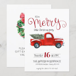 Vintager Red Truck Weihnachts-Einladung Einladung