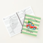 Vintager Red Truck Weihnachtsbaum Rezepte Name Kun Notizblock (Innenseite)