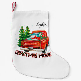 Vintager Red Truck Weihnachtsfilm Kleiner Weihnachtsstrumpf