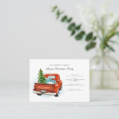 Vintager Red Truck Weihnachtskarte Party Einladung (Stehend Vorderseite)