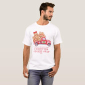 Vintager Red Truck Weihnachtskochtausch T-Shirt (Vorne ganz)