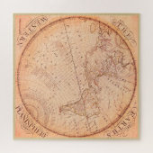 Vintager Reddish 1757 Map Earth Western Hemisphäre Puzzle (Horizontal)