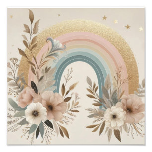 Vintager Regenbogen-Clipart - pastel & neutral Fotodruck