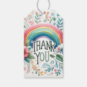 Vintager Regenbogen der Blumen Bohemisch Danke Par Geschenkanhänger (Rückseite)