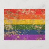 Vintager Regenbogen-Gay Pride-Flag Postkarte (Vorderseite)