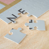 Vintager Regenbogen Personalisierter Name Kinder Puzzle (Seite)