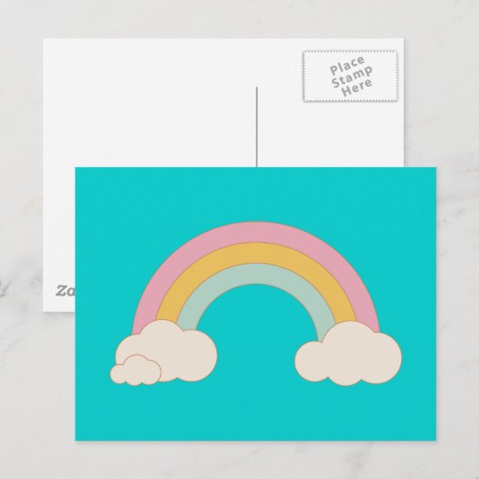 Vintager Regenbogen Postkarte (Vorne/Hinten)