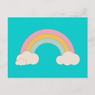 Vintager Regenbogen Postkarte